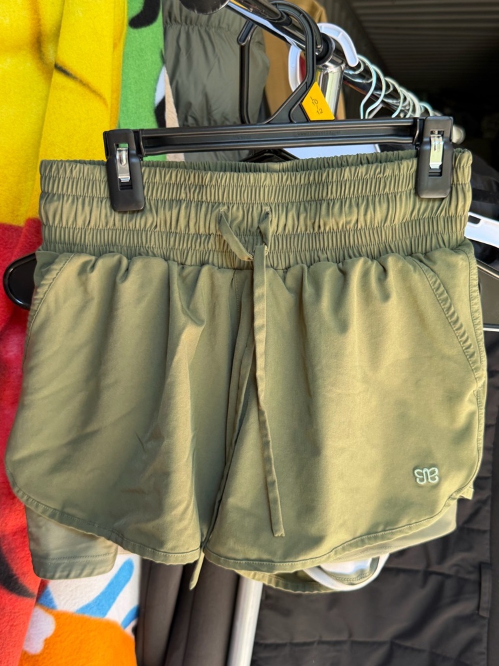 Albion Olive Green Drawstring Athletic Shorts